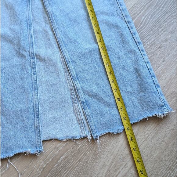 Zara Denim Midi Front Slit High Waist Zipper Jean Skirt, size S - Picture 8 of 9